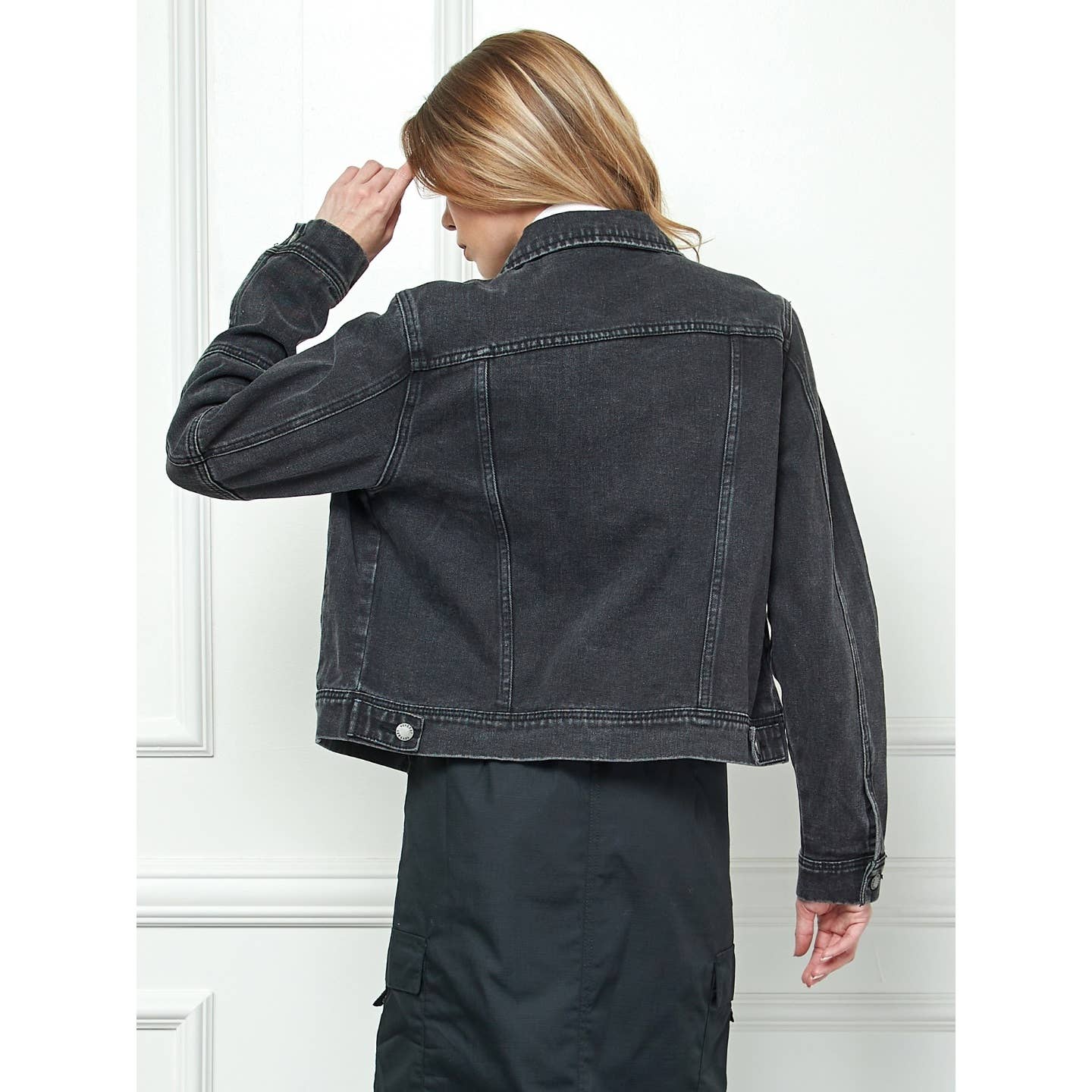 Cropped Denim Jacket WHITE