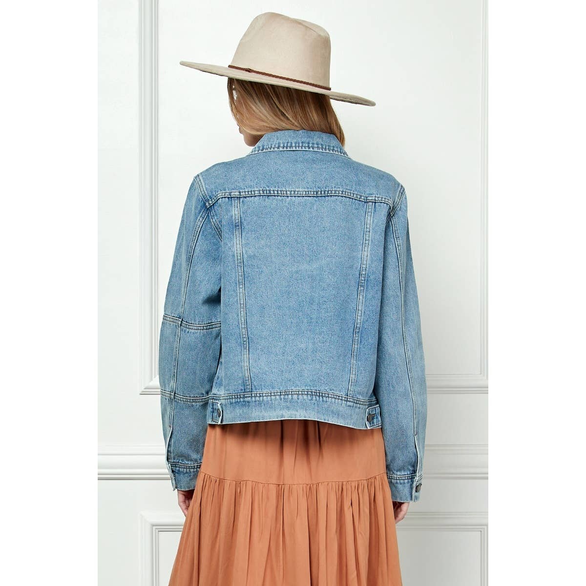 Cropped Denim Jacket WHITE