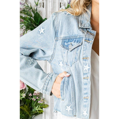 Star Embroidery Denim Jacket