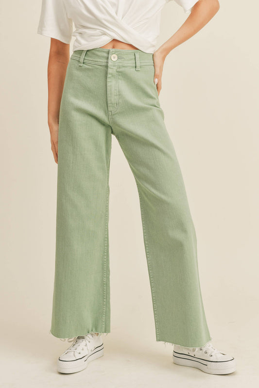 Straight Wide Leg Pant Matcha