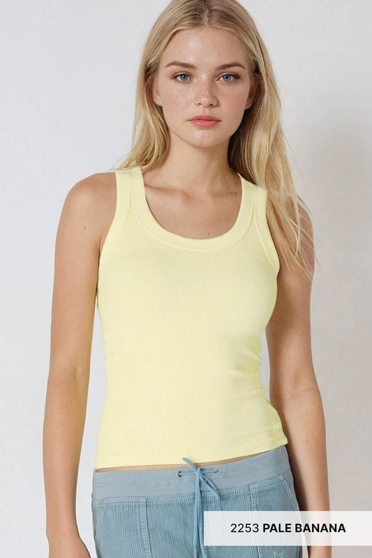 Ribbed Tank Top Bananna