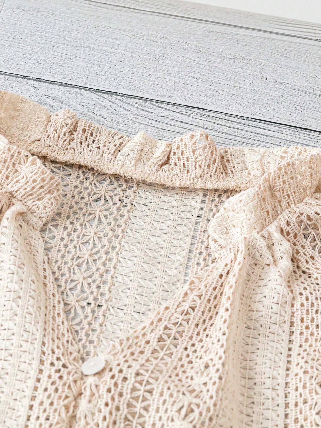 Lace V-Neck Button Down Blouse