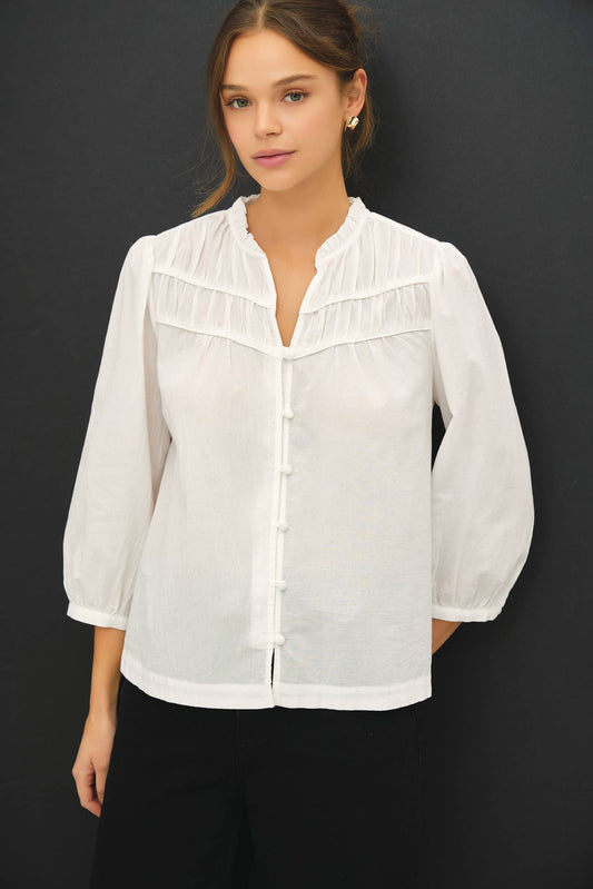 Crisp Cotton FLowy Blouse