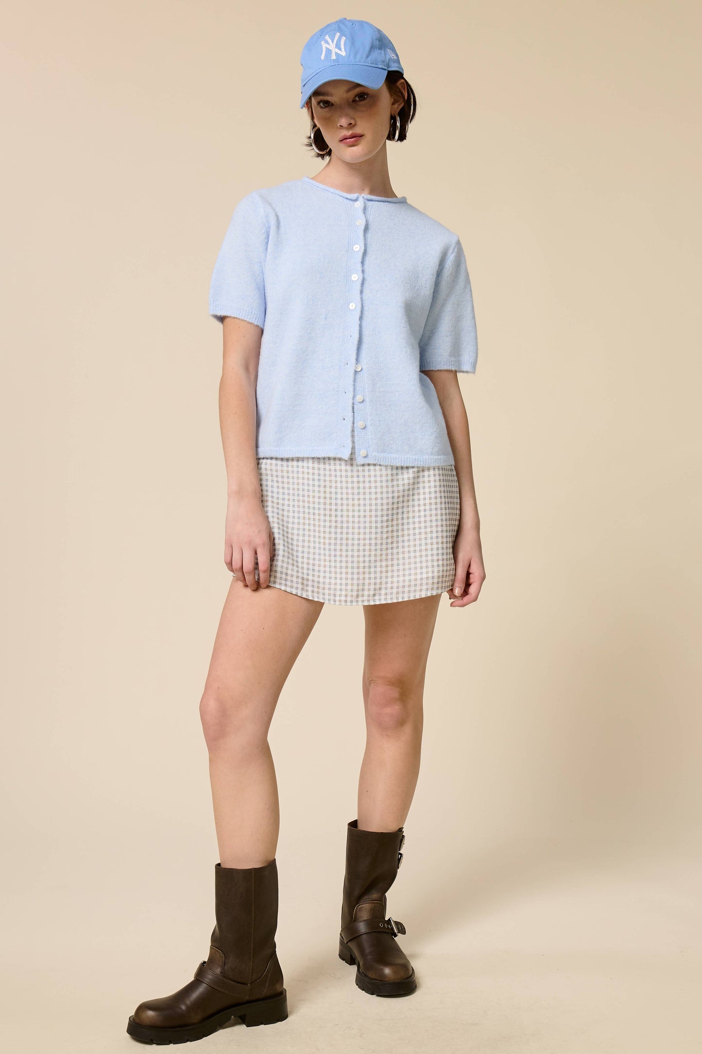 Short Sleeve Button Down Cardigan