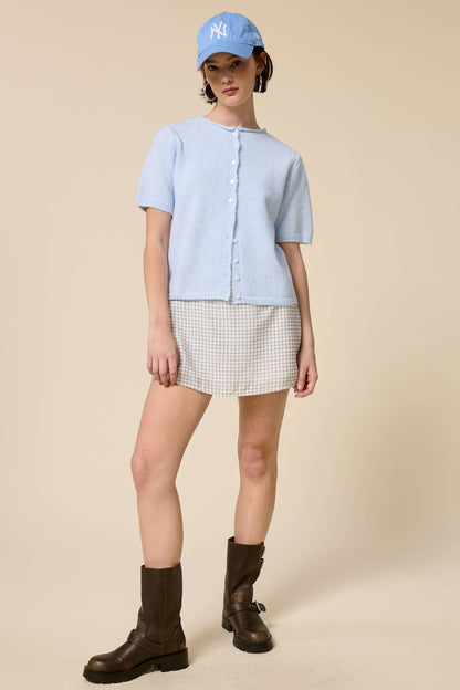 Short Sleeve Button Down Cardigan