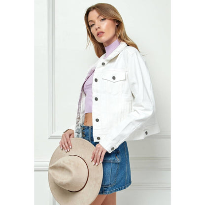 Cropped Denim Jacket WHITE