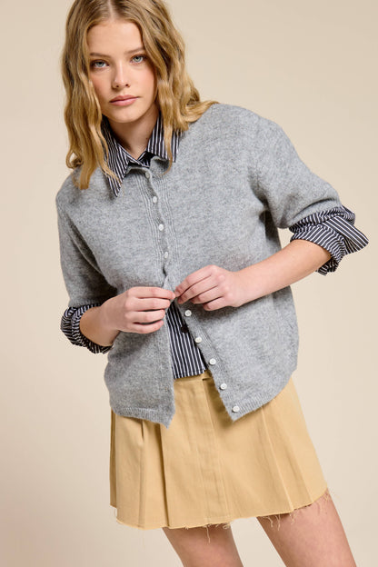 Short Sleeve Button Down Cardigan