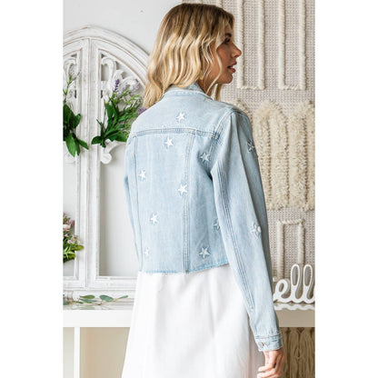 Star Embroidery Denim Jacket