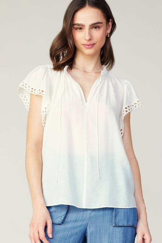 Embroidery Detail Sleeve Blouse