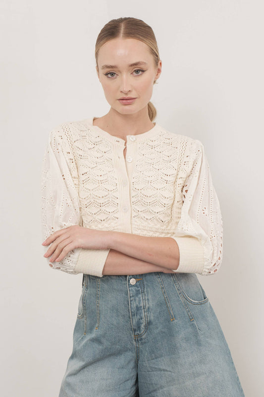 Cream Cardigan Sweater