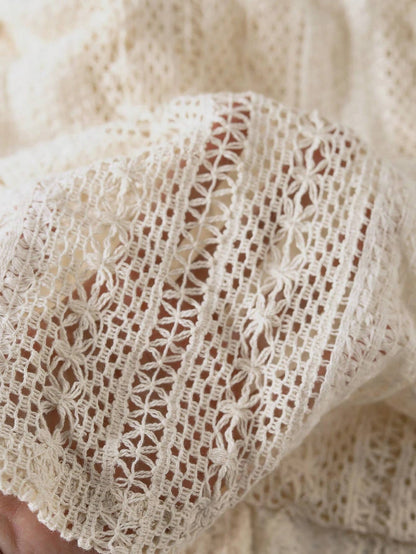 Lace V-Neck Button Down Blouse