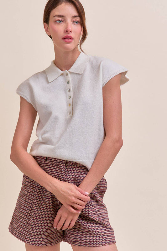 Cap Sleeve Sweater Ivory