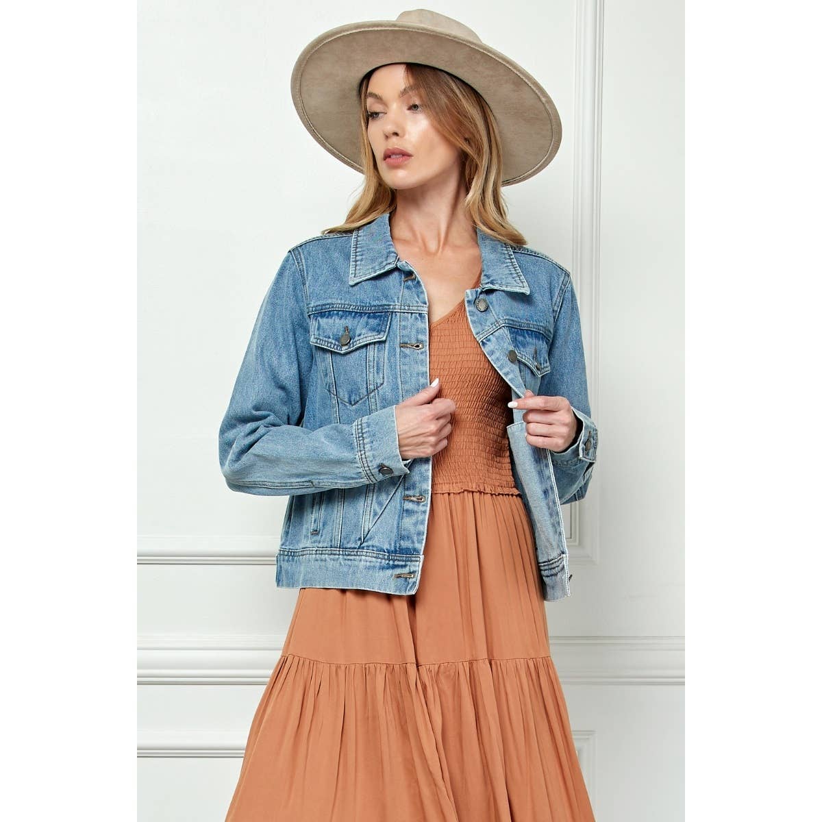 Cropped Denim Jacket WHITE