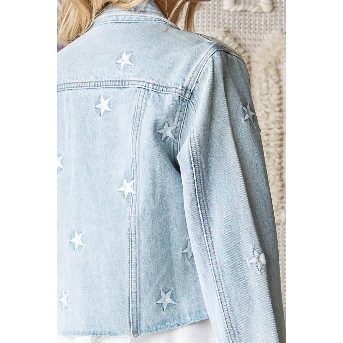 Star Embroidery Denim Jacket